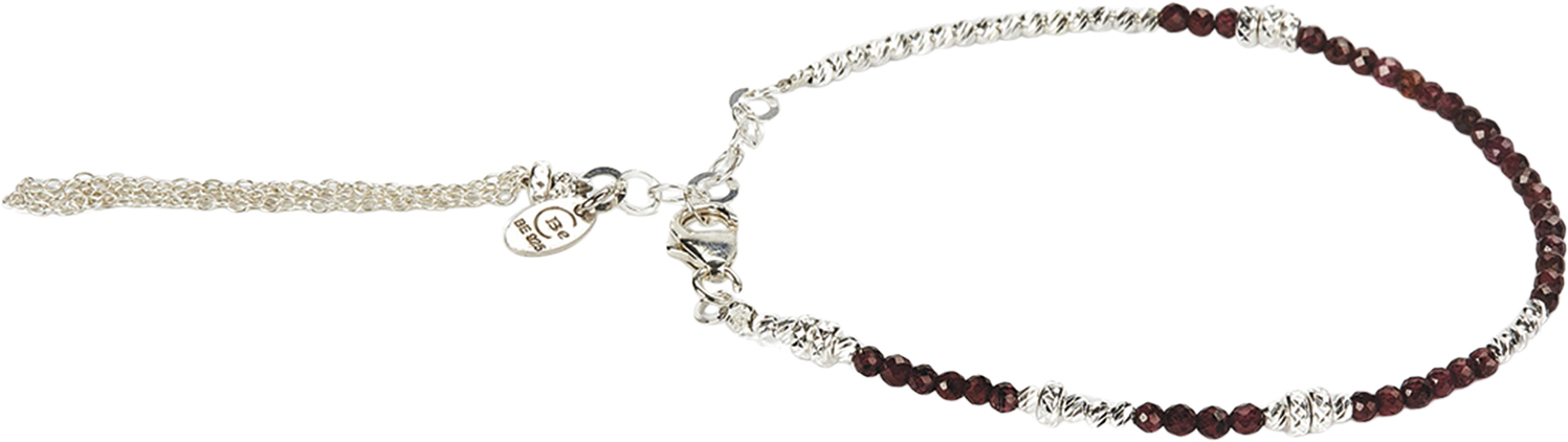 Abby Facet Red Garnet Silver
