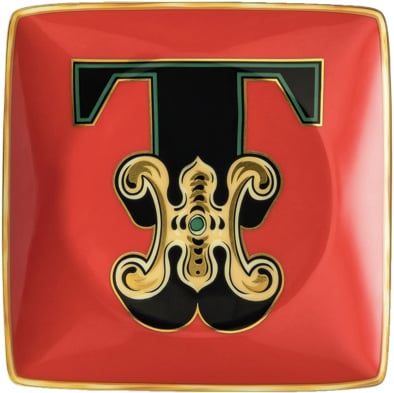 Bowl 12cm sq. Flat, Holiday Alphabet T, Versace