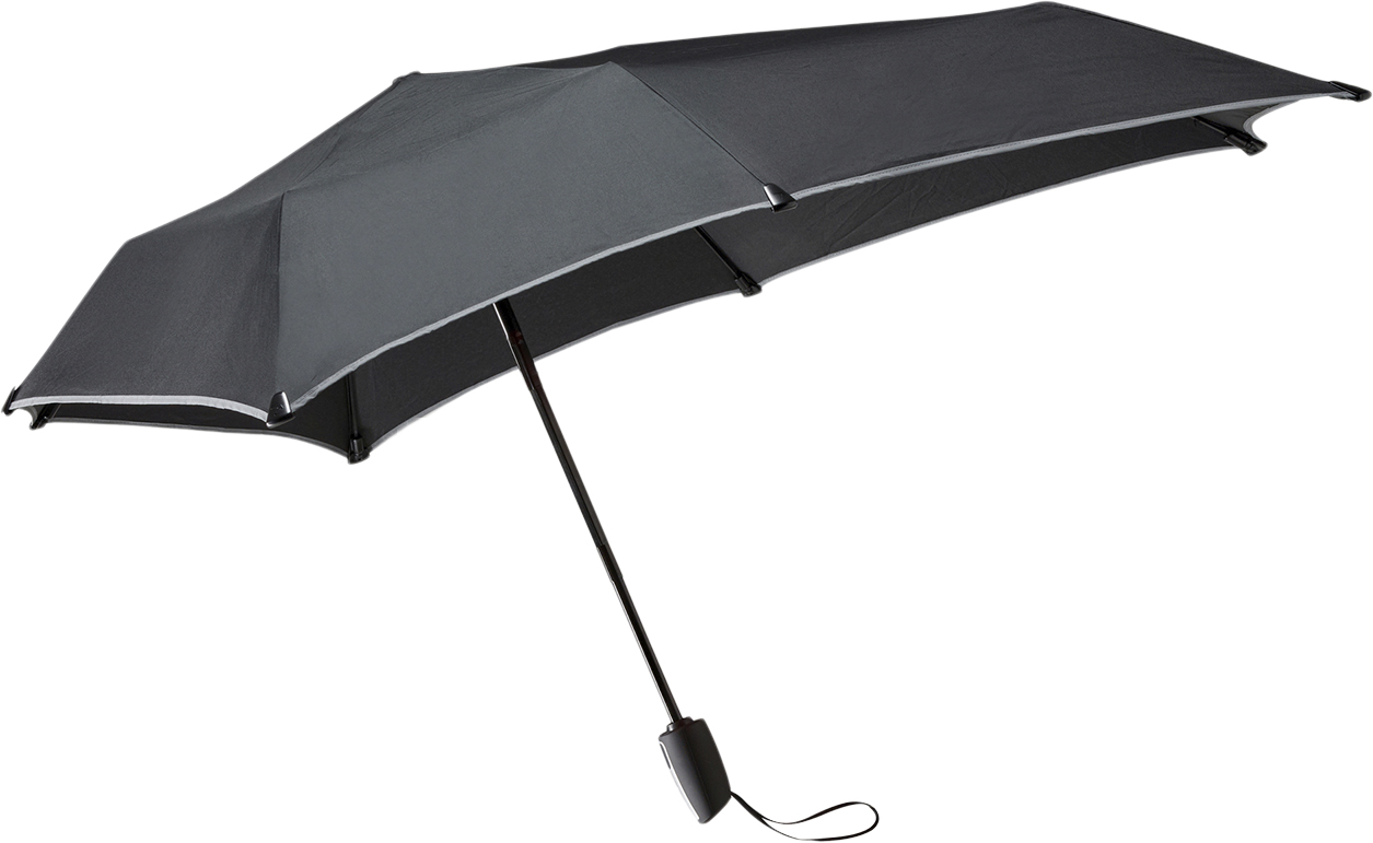 Senz Mini Automatic Foldable Storm Umbrella Pure Black Reflective