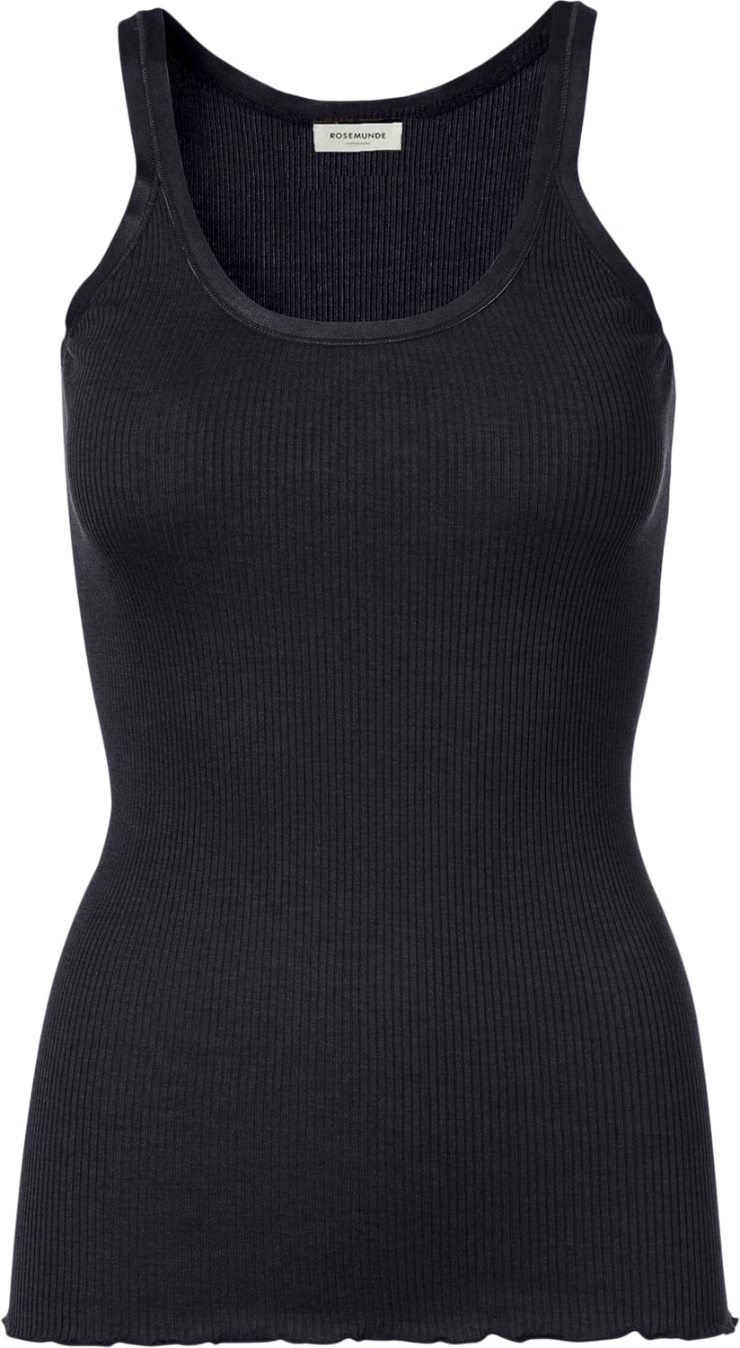 Rwbelle Silk Uneck Strap Elastic Top