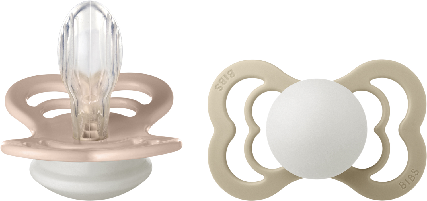 Bibs Supreme 2 Pack Silicone Size 2 Blush Night/vanilla Nigh