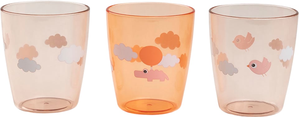 Yummy Mini Glas 3 stk. Happy Clouds Papaya