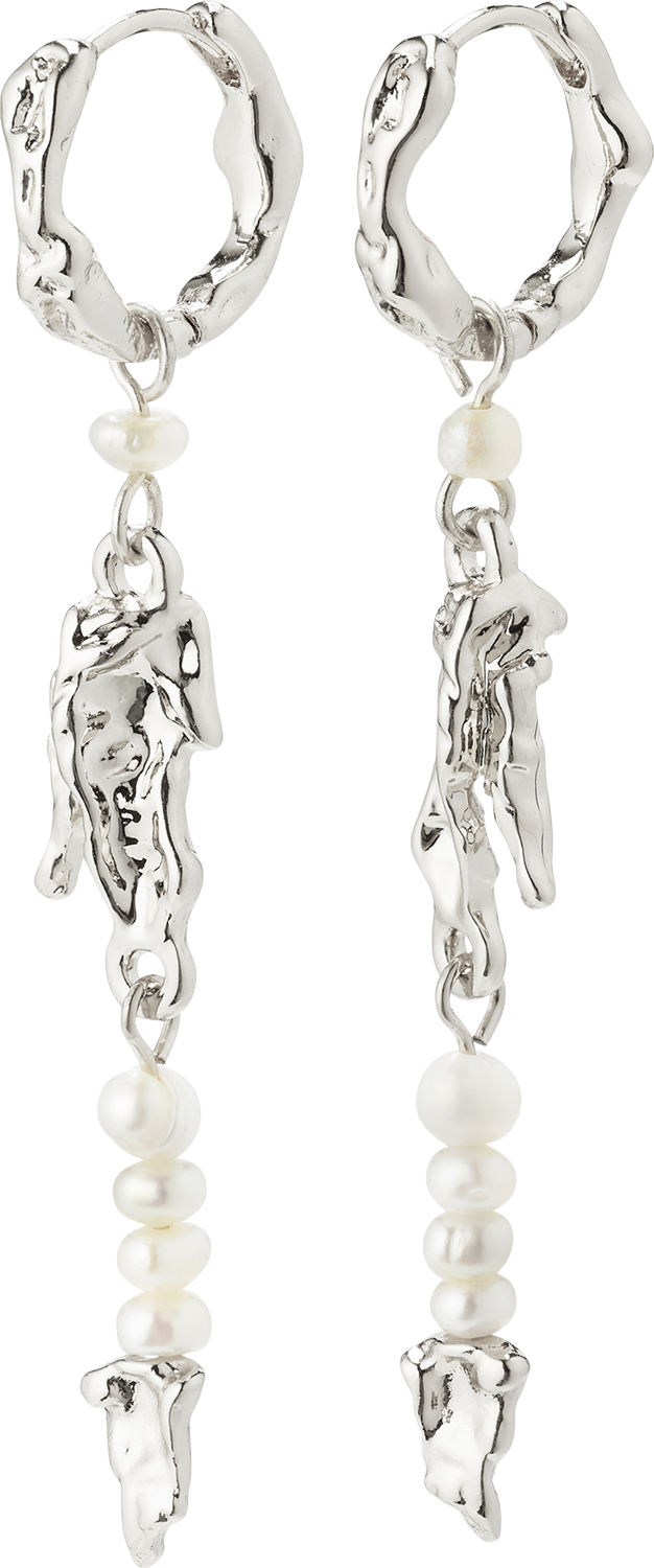 Niya Recycled Freshwater Pearl Earrings Silverplated