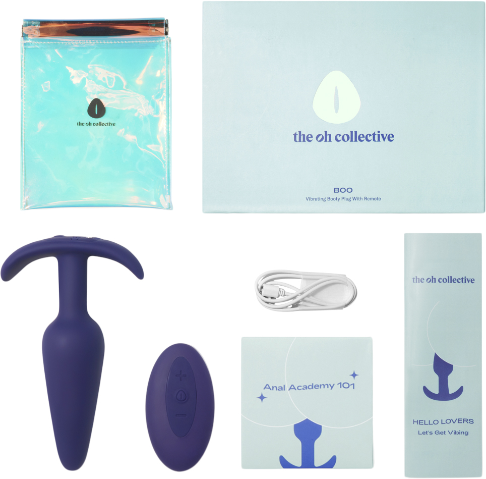 Boo Vibrerende Buttplug Med Fjernebetjening Dark Plum