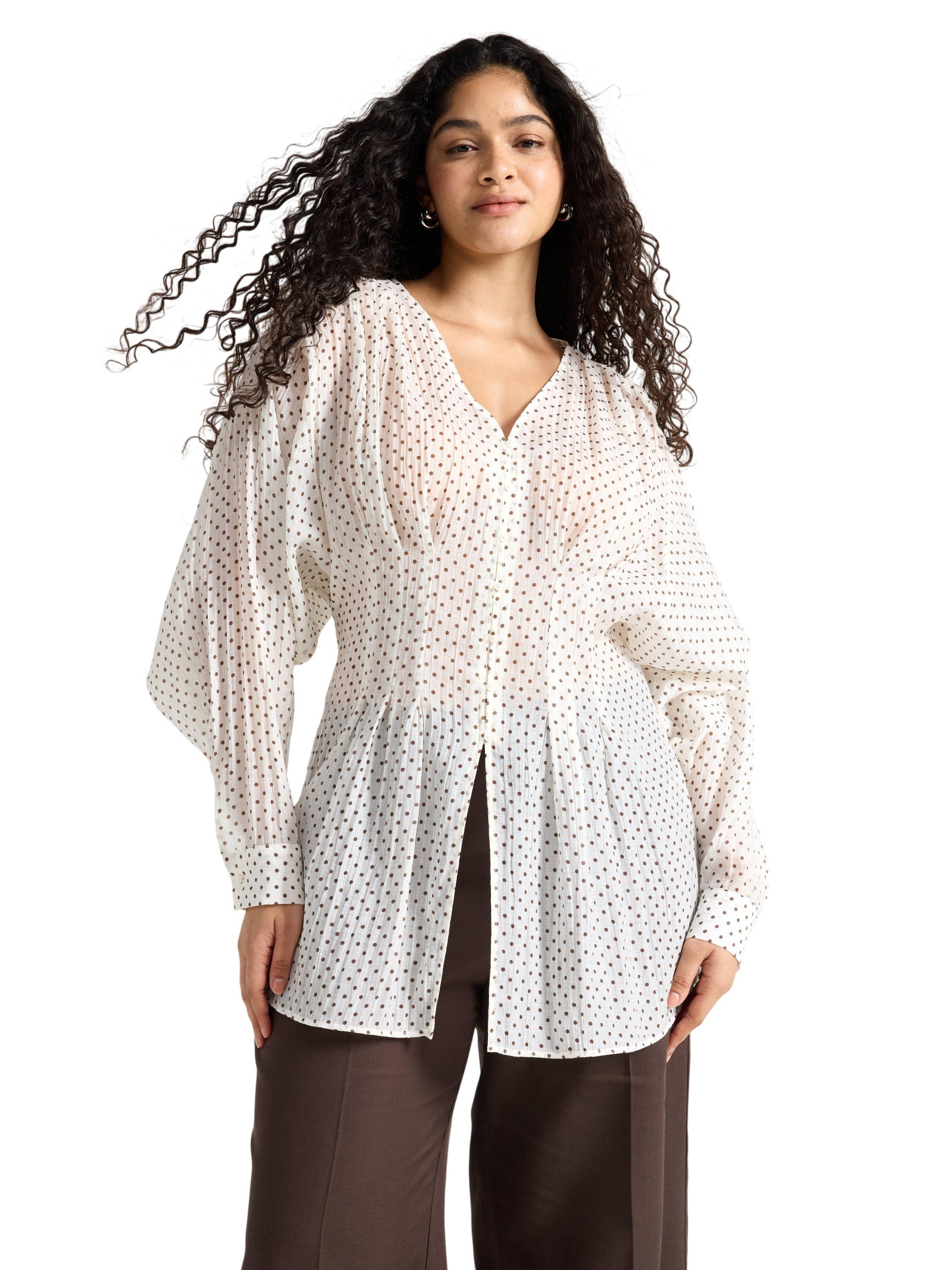 Flowy Blouse With Long Sleeves, vn