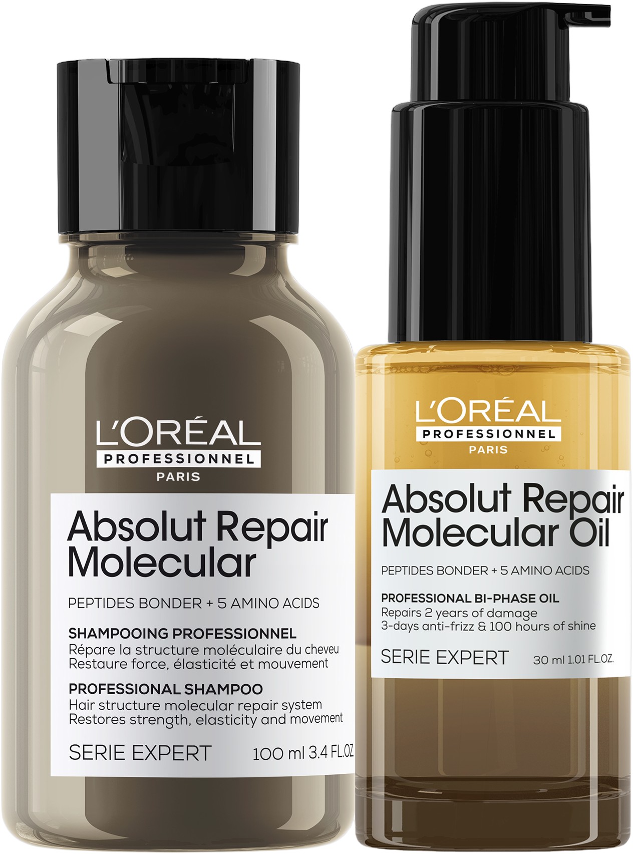 Absolut Repair Molecular Mini Duo Kit (Shampoo 100 ml + Biphase Oil 3