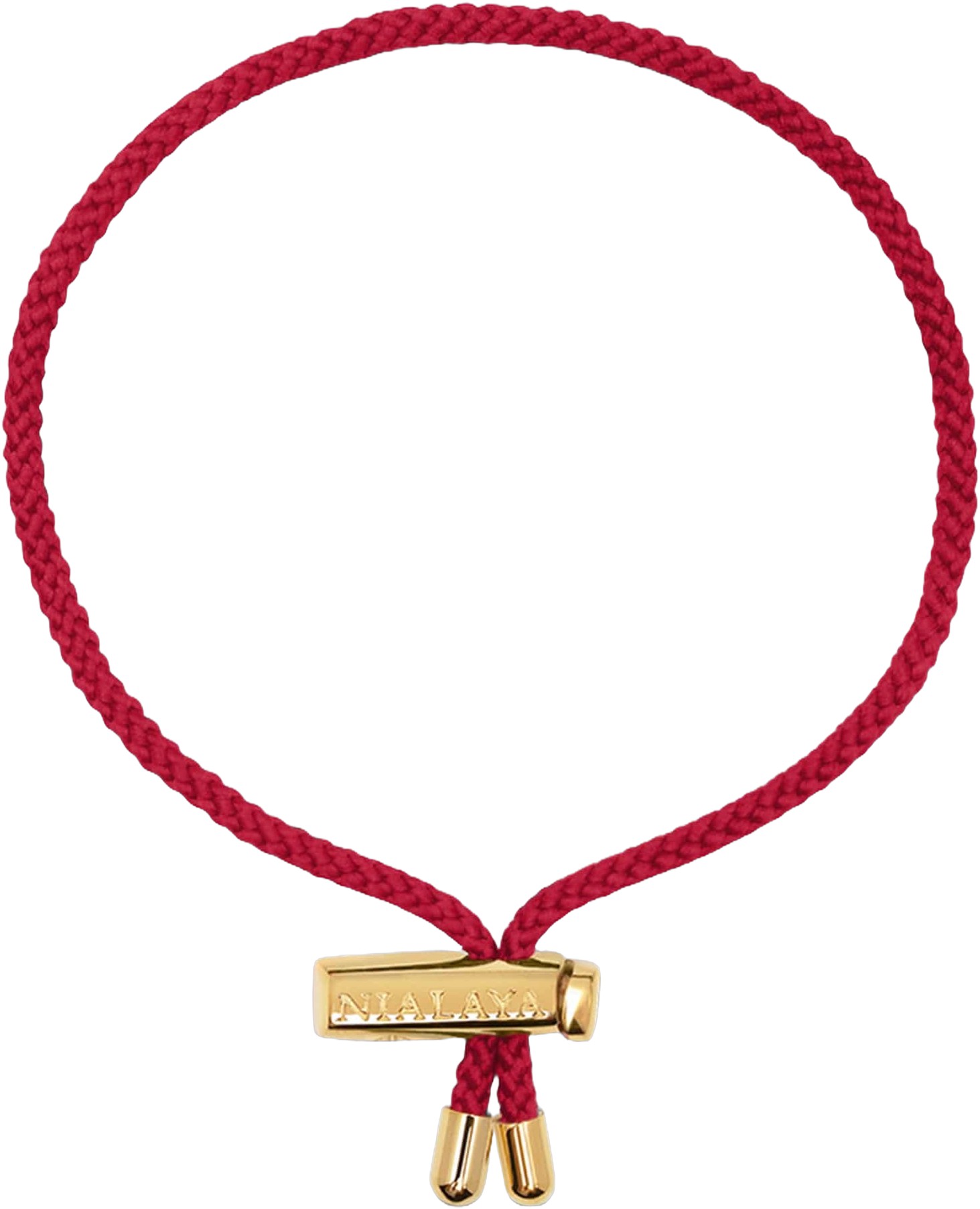 Men's Red String Bracelet With Adjustable Gold Lock