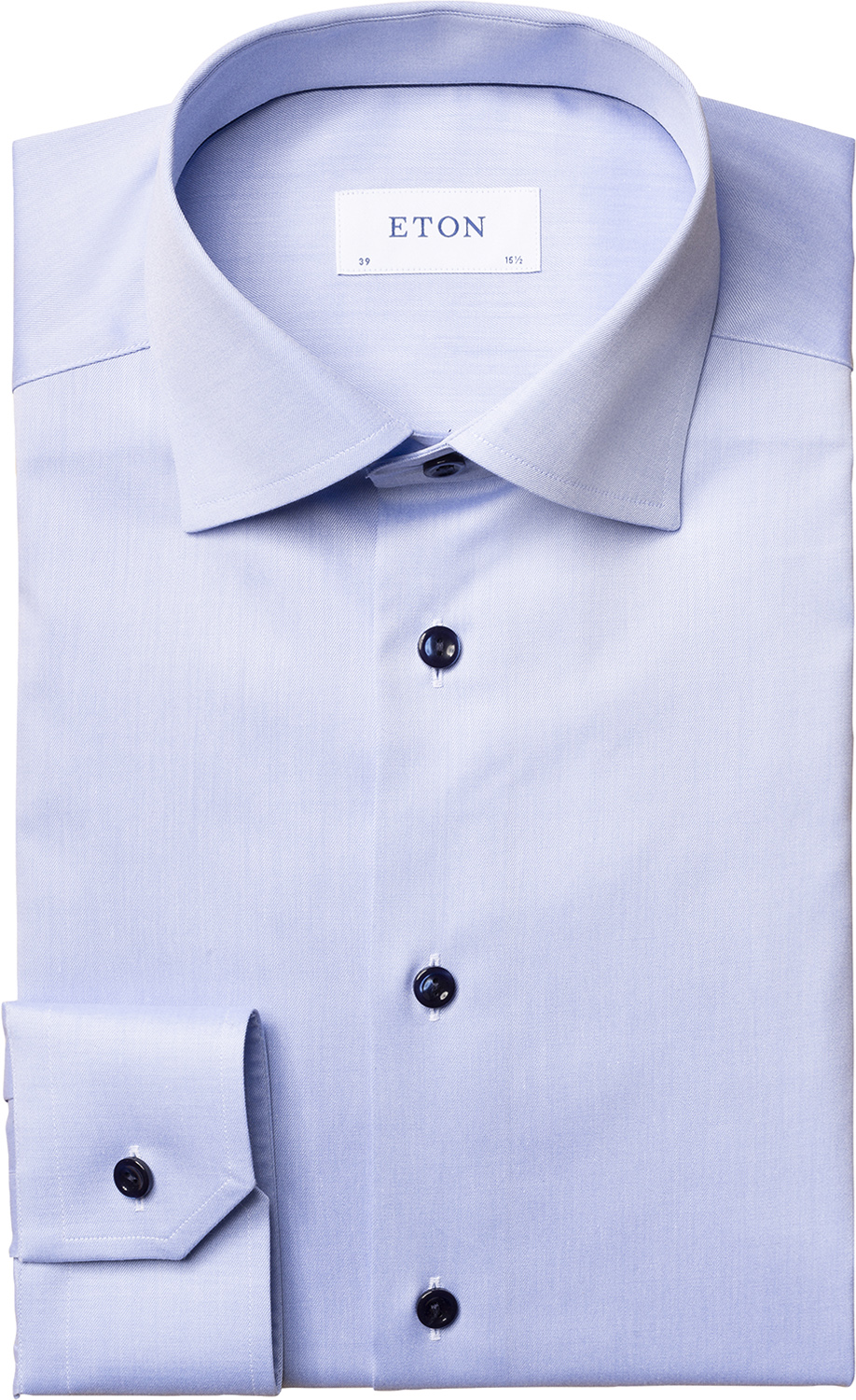 Blue Twill Shirt With Navy Details Contemporary Fit