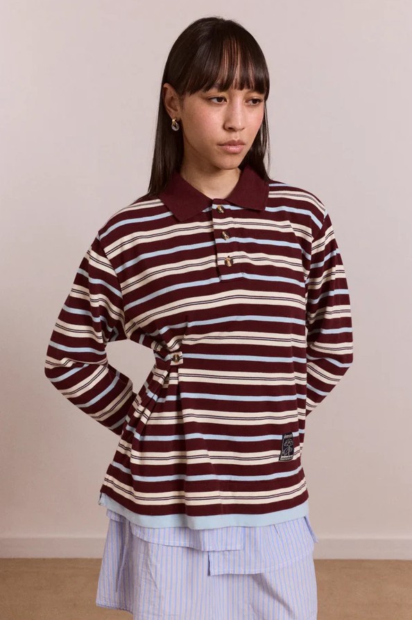 Noah Cinch Layered Rugby Choc Stripe