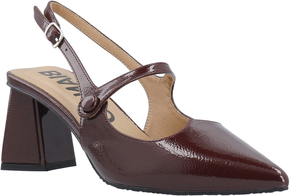 Biamaralyn Heart Mary Jane Slingback Faux Leather