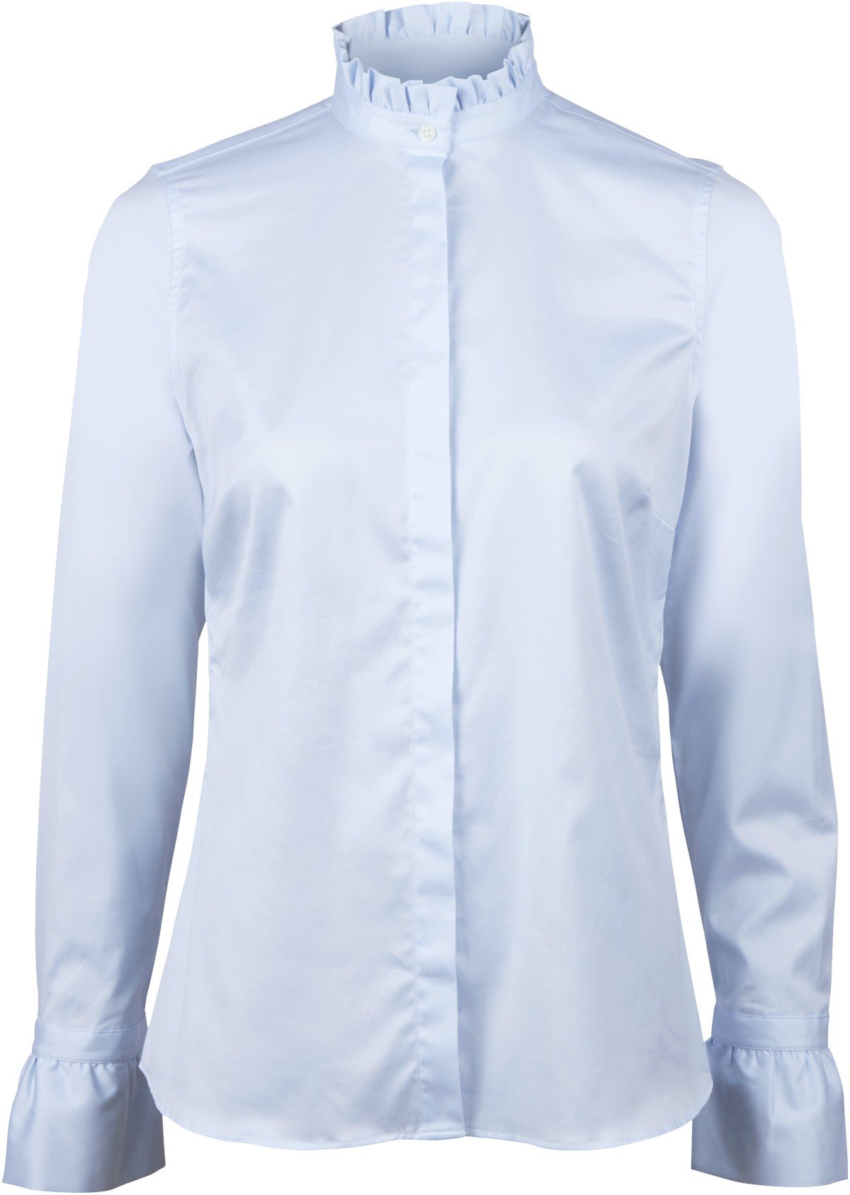 Darya Blouse, Frill Collar Flyfront Frill Cuff