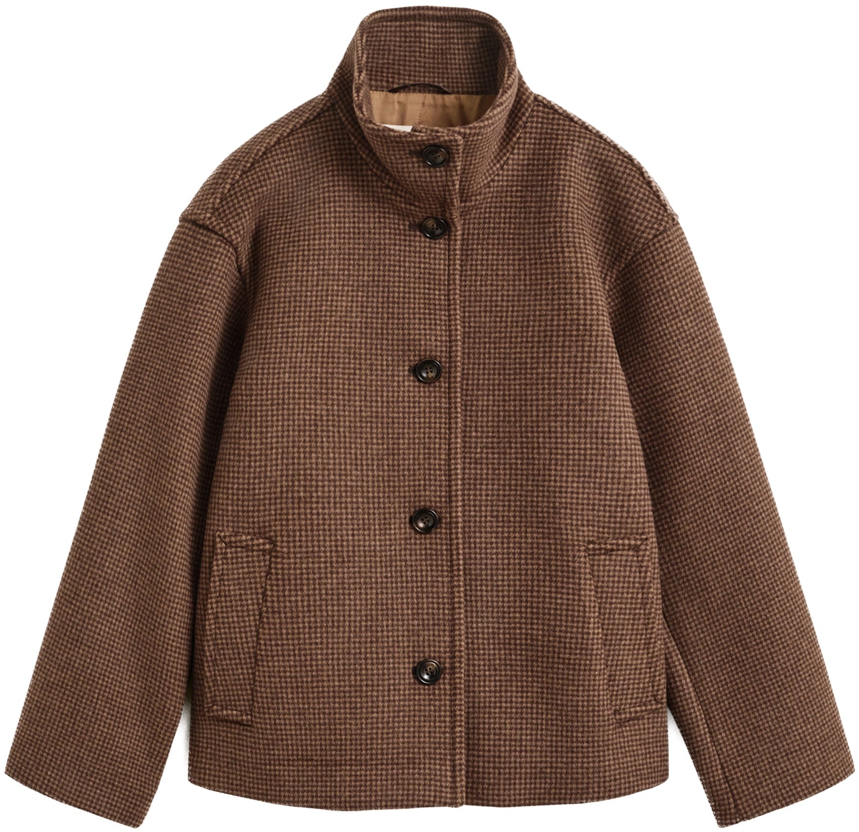 Checked Wool Blend Jacket