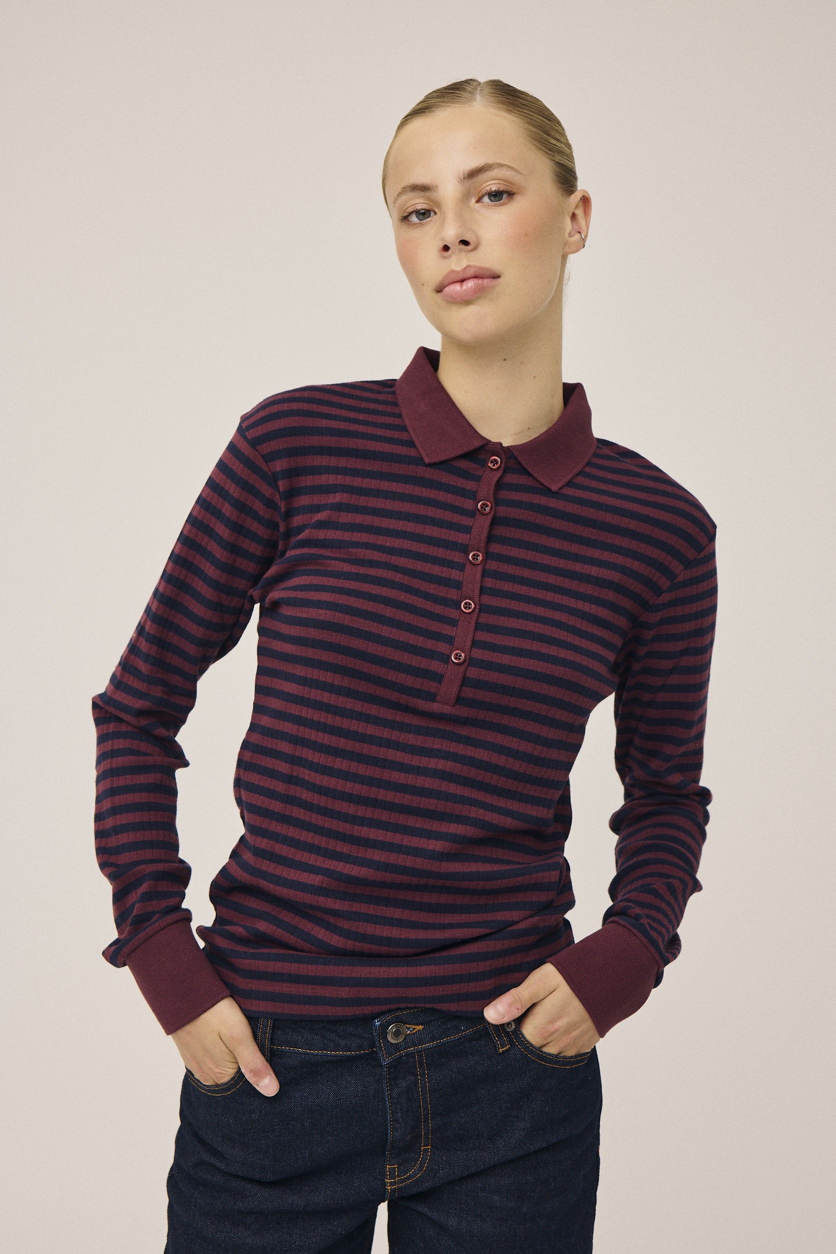 Milla 24 Long Sleeve Polo top 100% Organic Cotton Gots
