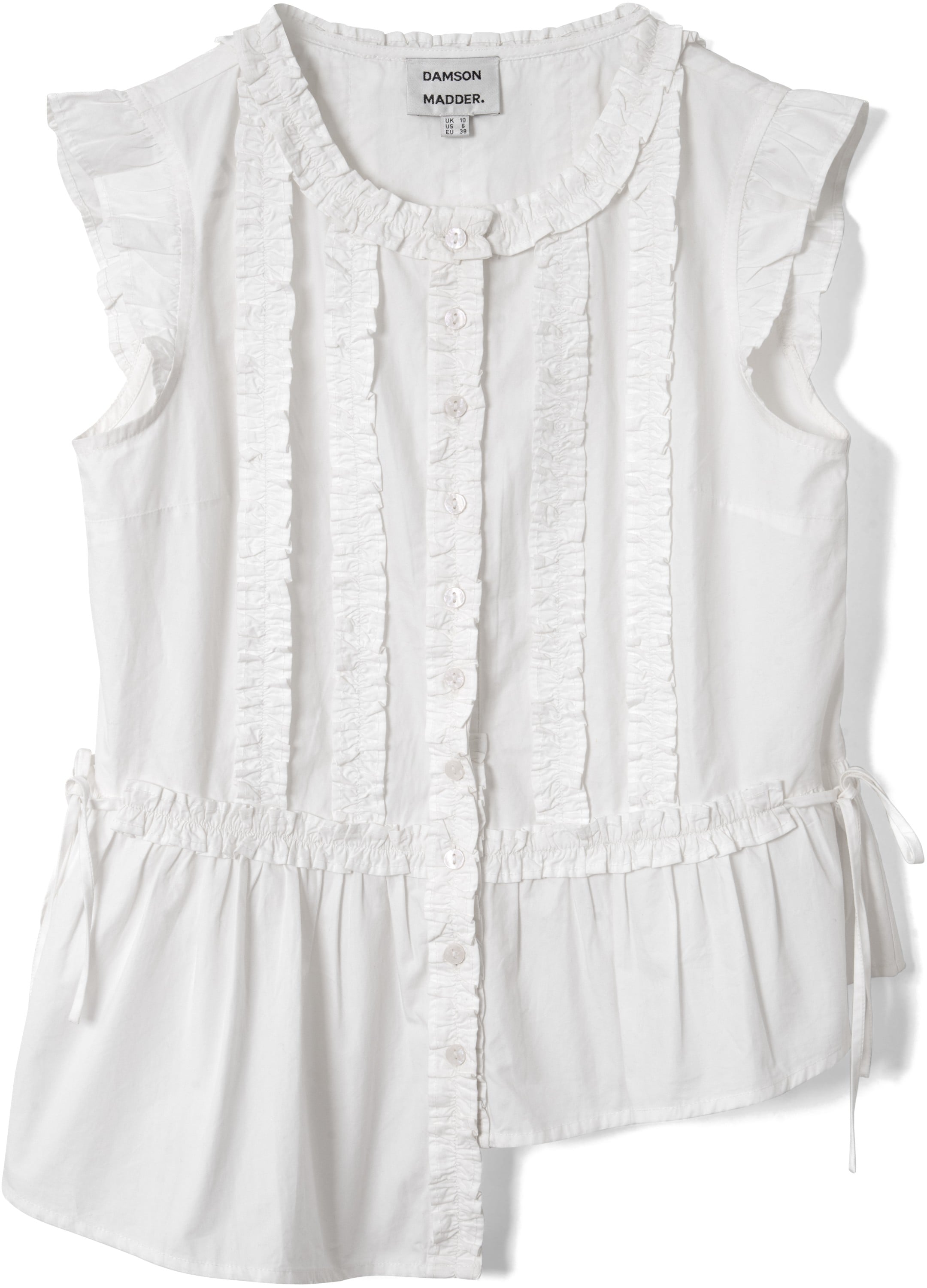 Leighton Ruffle Blouse Whtie