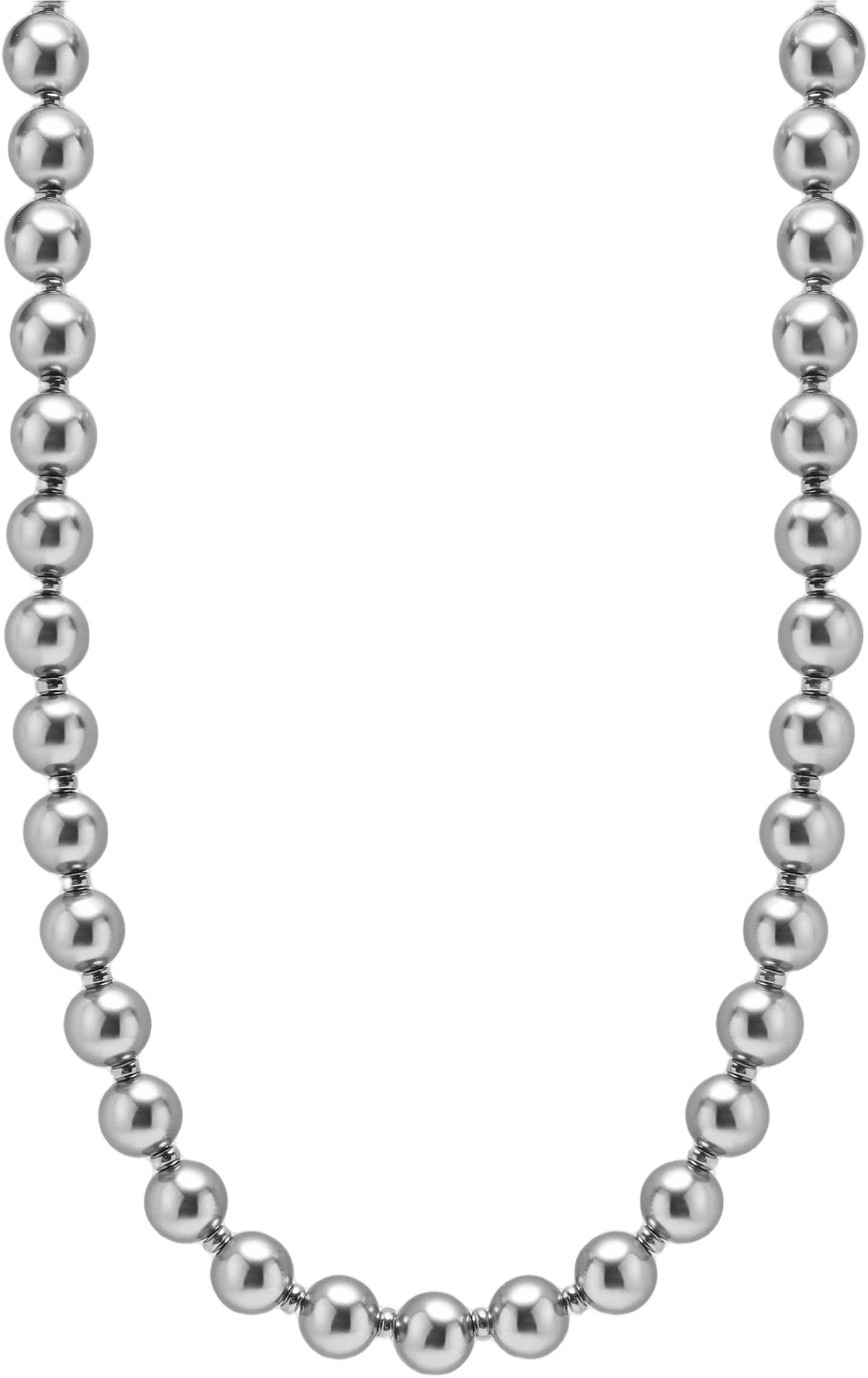 10mm Metallic Pearl Necklace With Silver