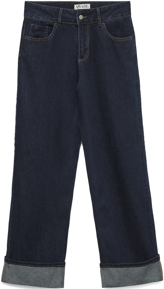 Awrena MR Wide Fold UP Jeans Li3136