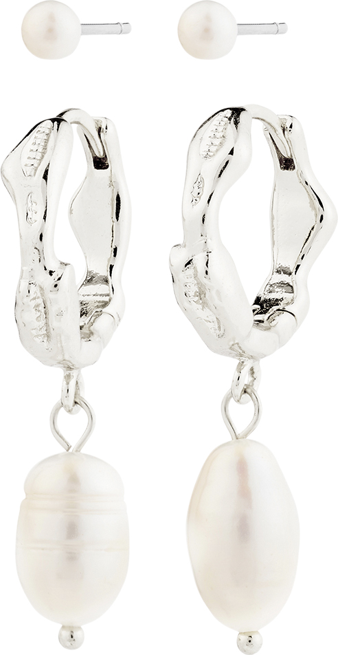Jonne Pearl Earrings, 2in-1 set, Silver-plated - DKK 224 - Spar 25%