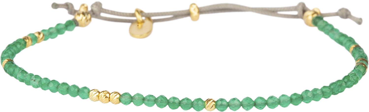 Cirkel Bracelet Green Agat Gold