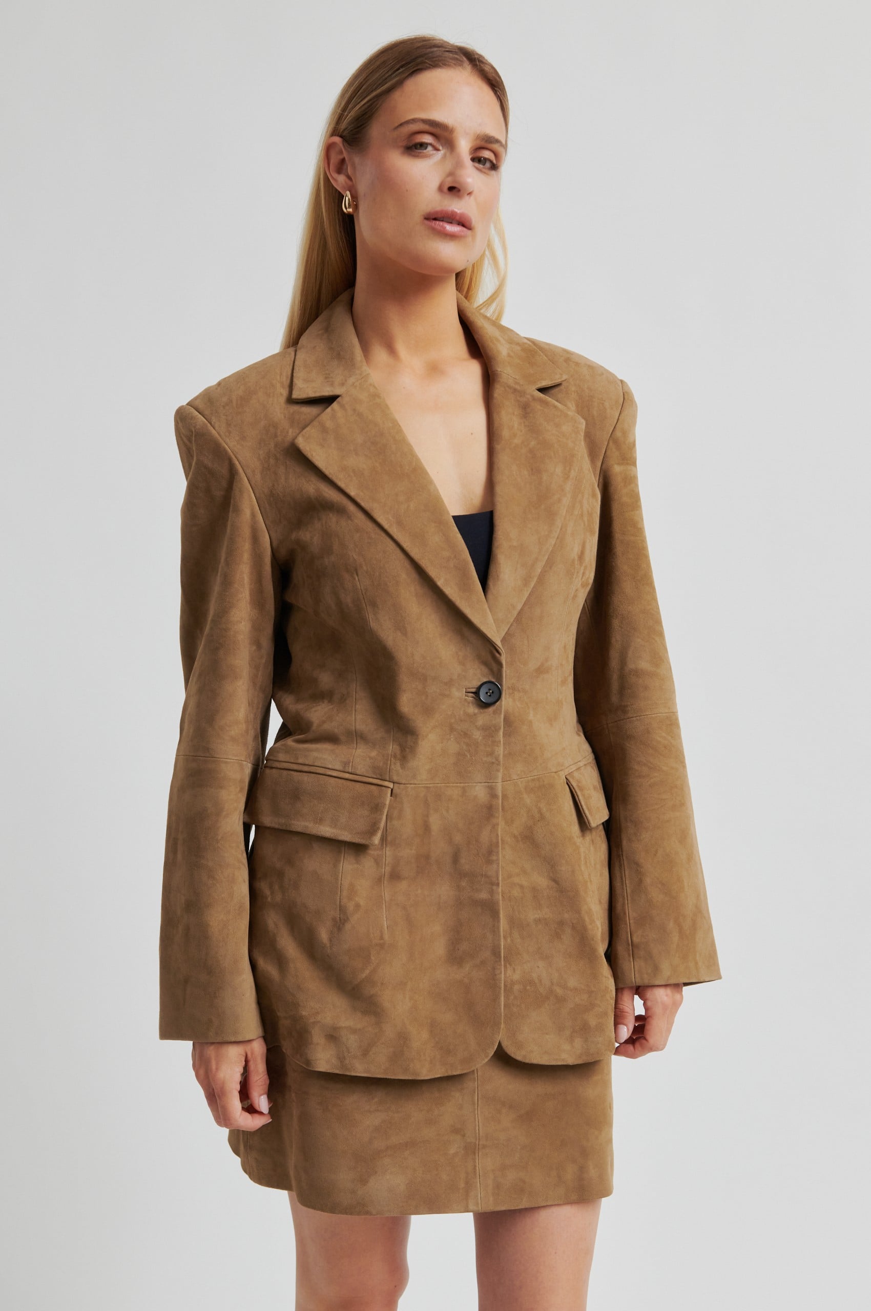 Suellen Fitted Suede Blazer