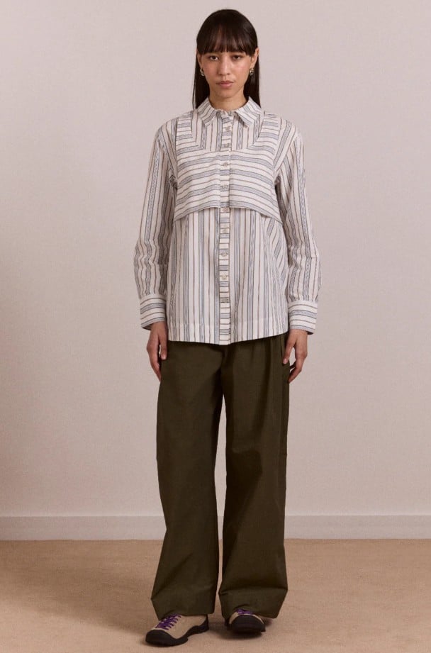 Valeria Double Layer Shirt Caraway Stripe