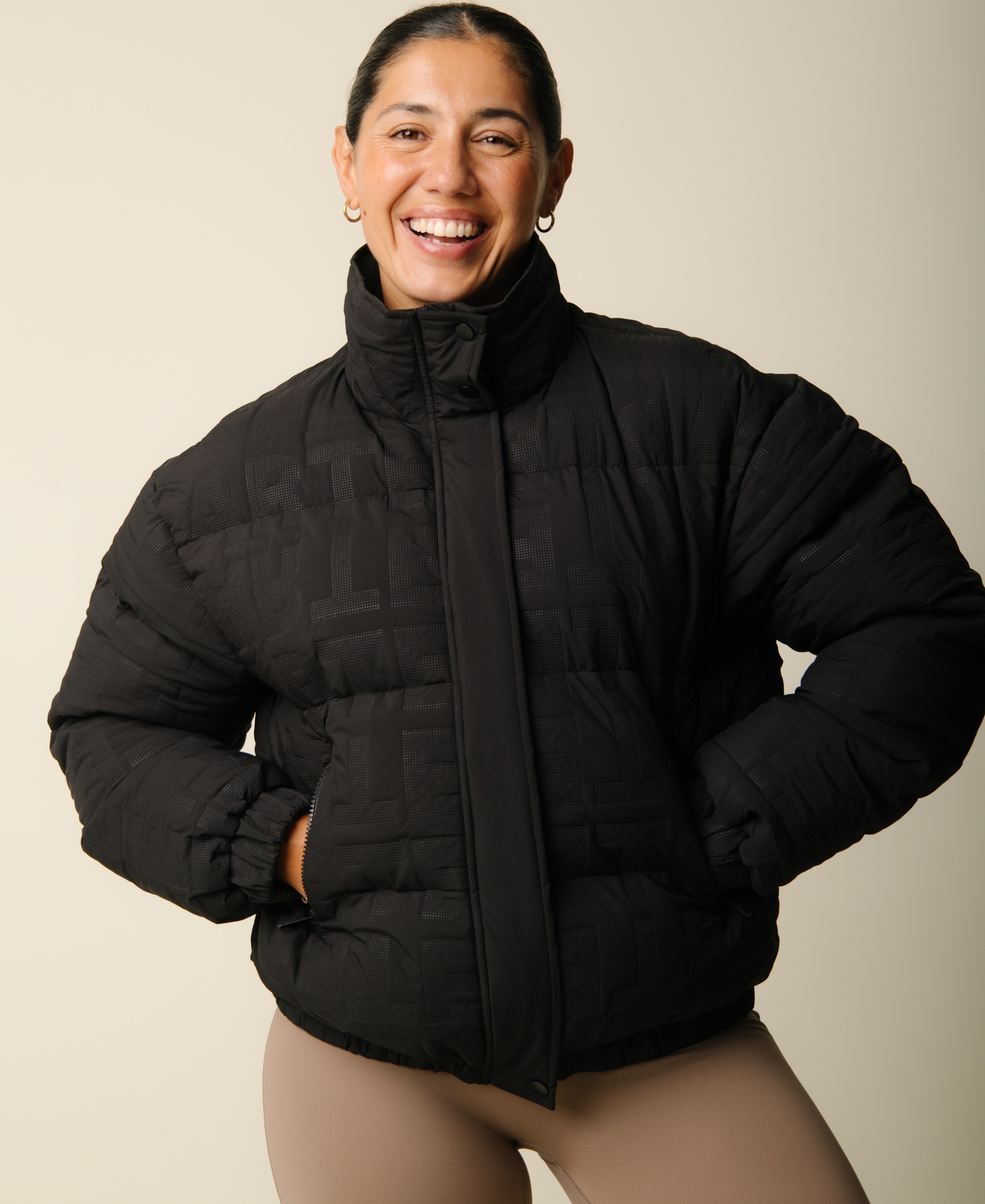 Cartel x Align by Blume Puffer Bomber Jacket Nero