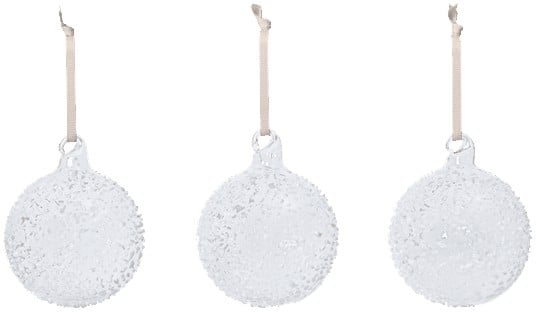 Flurry Glass Baubles Set of 3