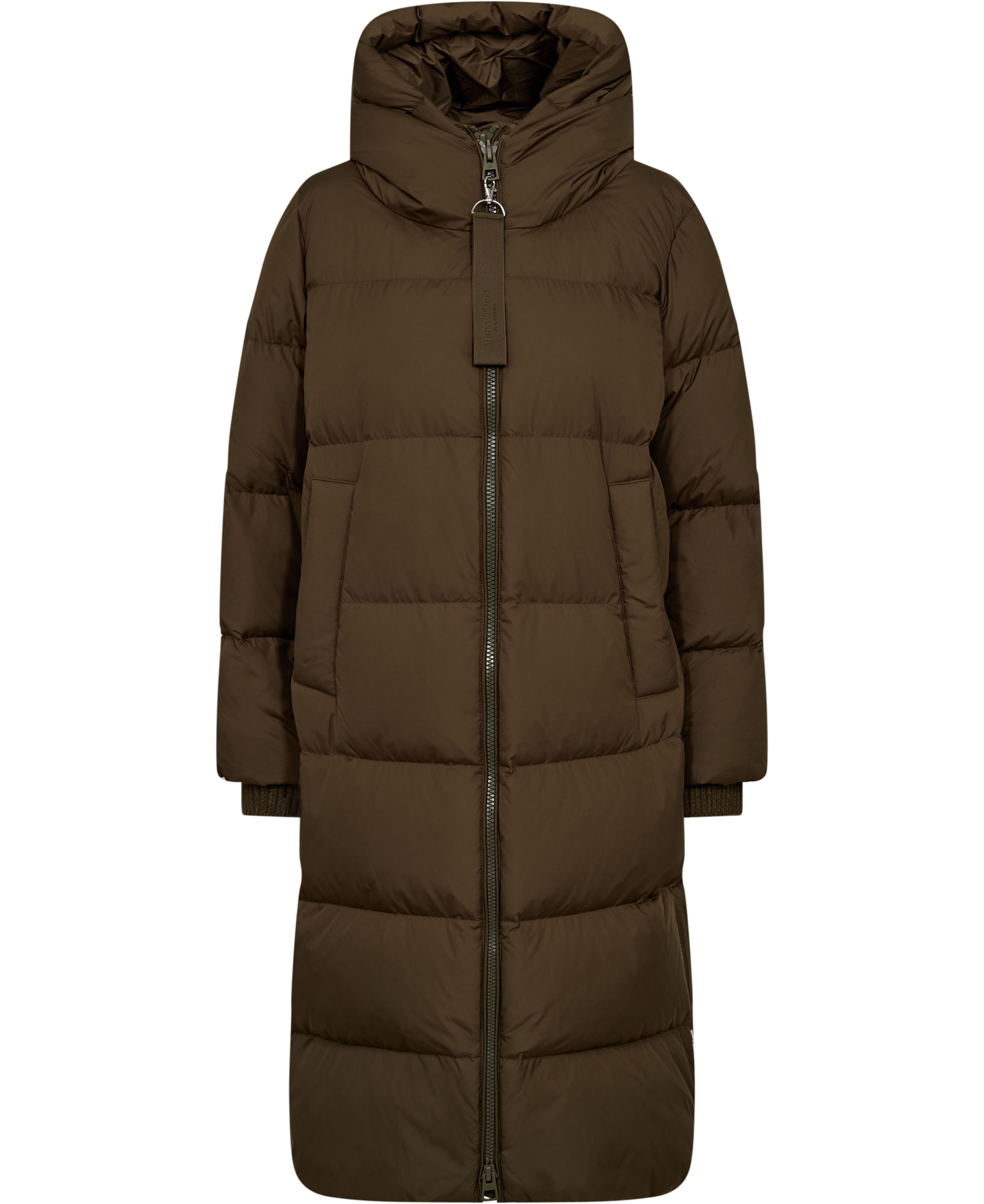 Water Repellent Down Puffer Coat, With Hood, Side Slits