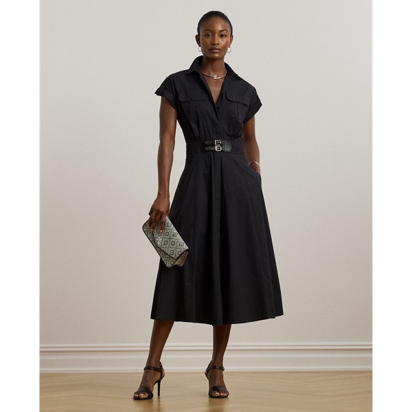 Buckletrim Cotton-blend Shirtdress