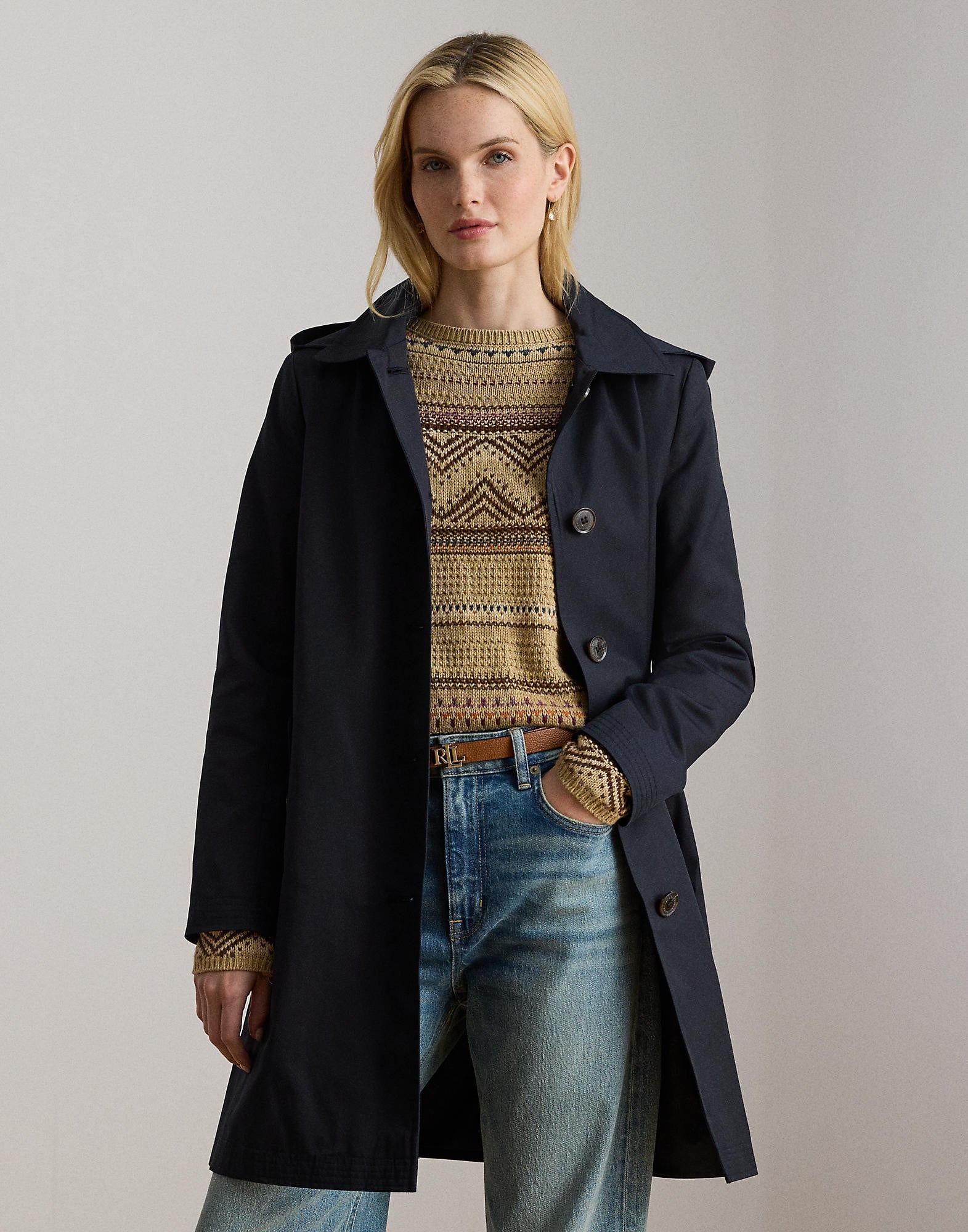 Hooded Cottonblend Balmacaan Coat - Køb til DKK 1.677 - Spar 40%