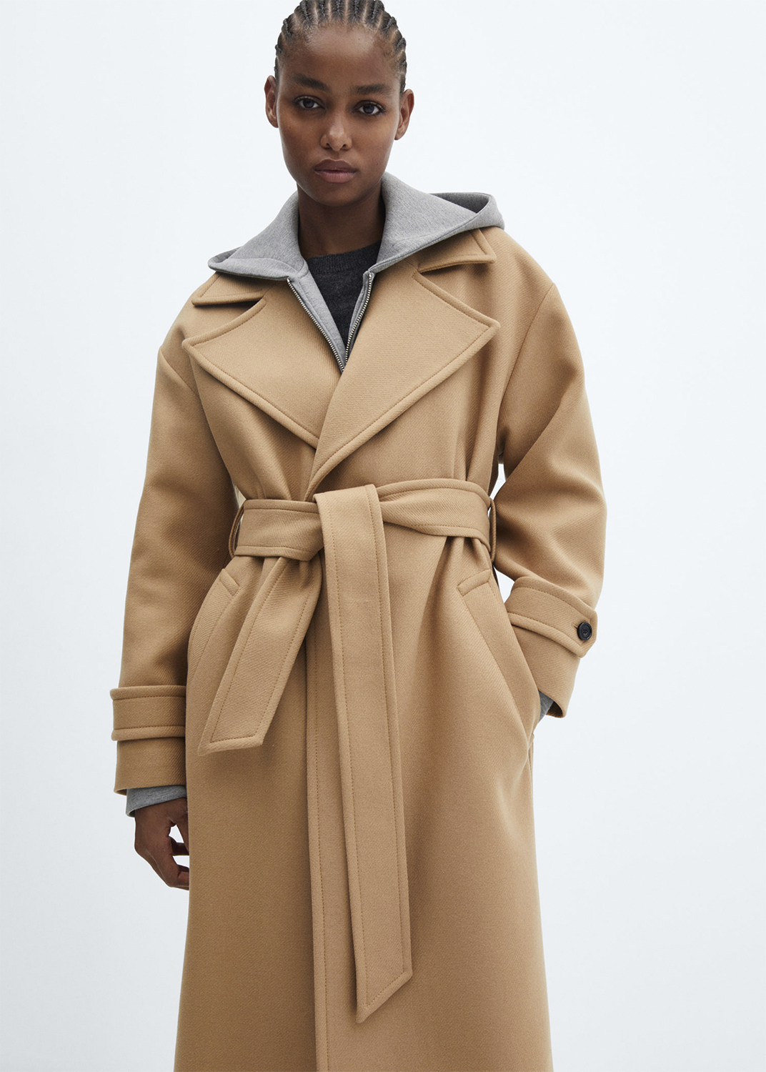 Wide Lapel Woolblend Coat