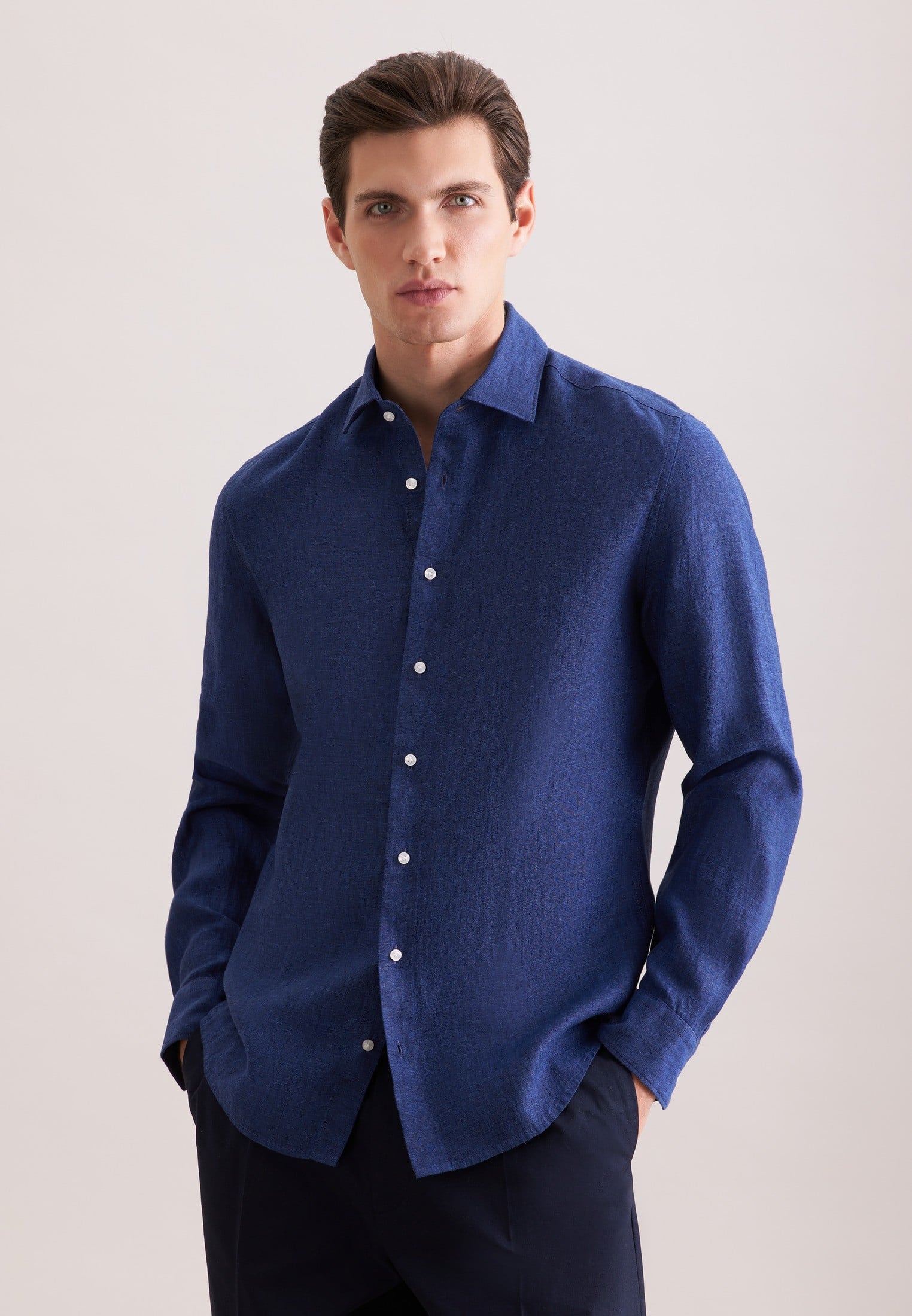 Linen Shirt Slim 1/1 Kentcollar Uni