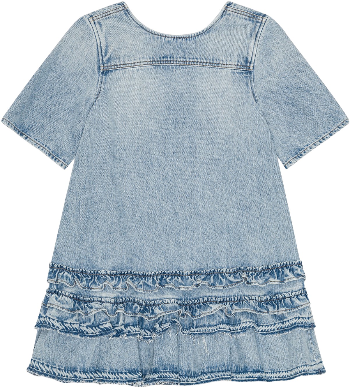 Soft Rigid Denim Open Back Frill Mi