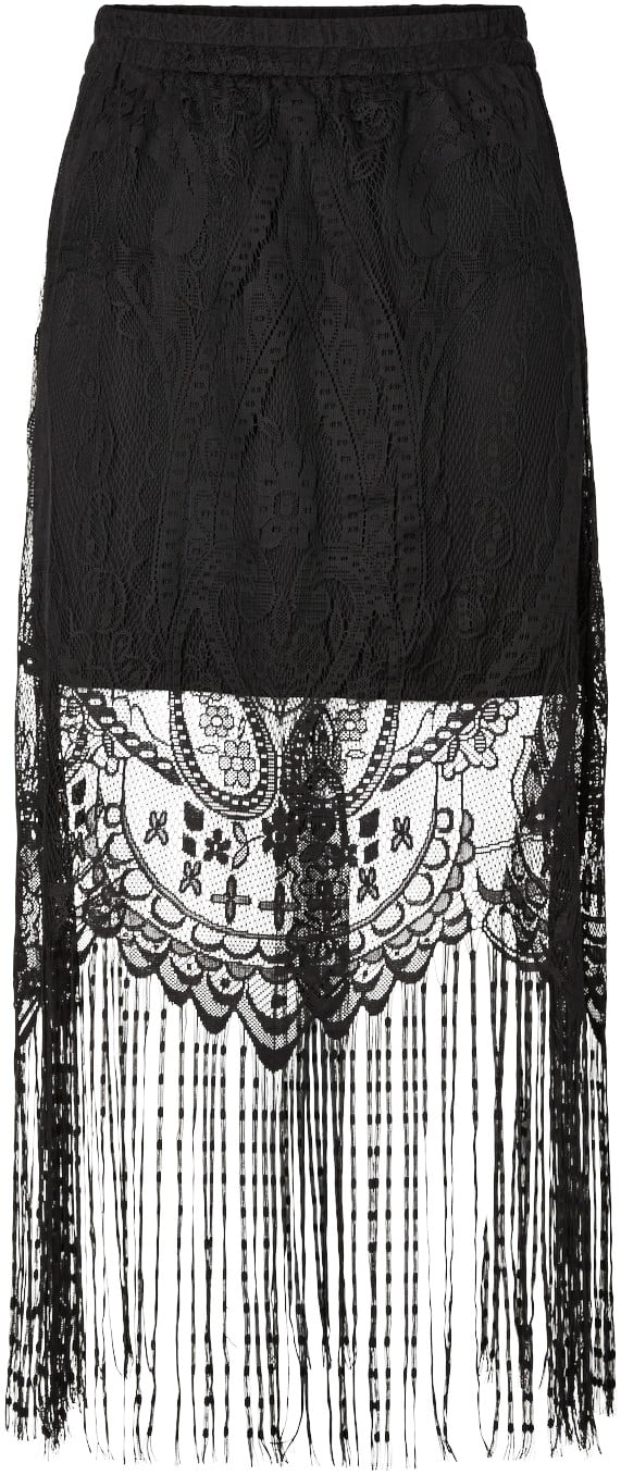 Pcclair HW Ankle Lace Tassels Skirt