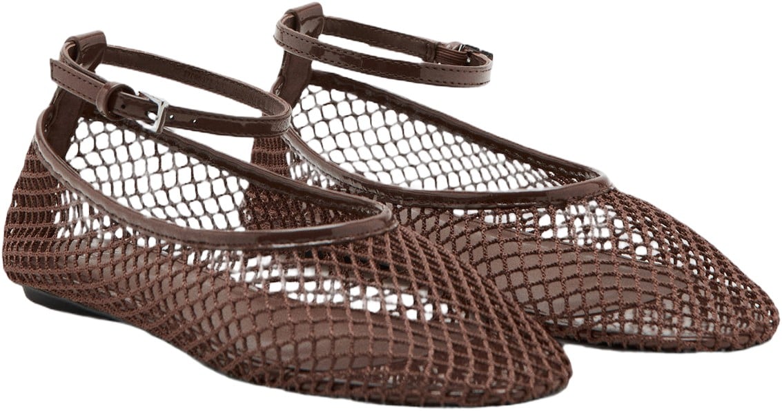 Ballet Flats With Mesh Bracelet