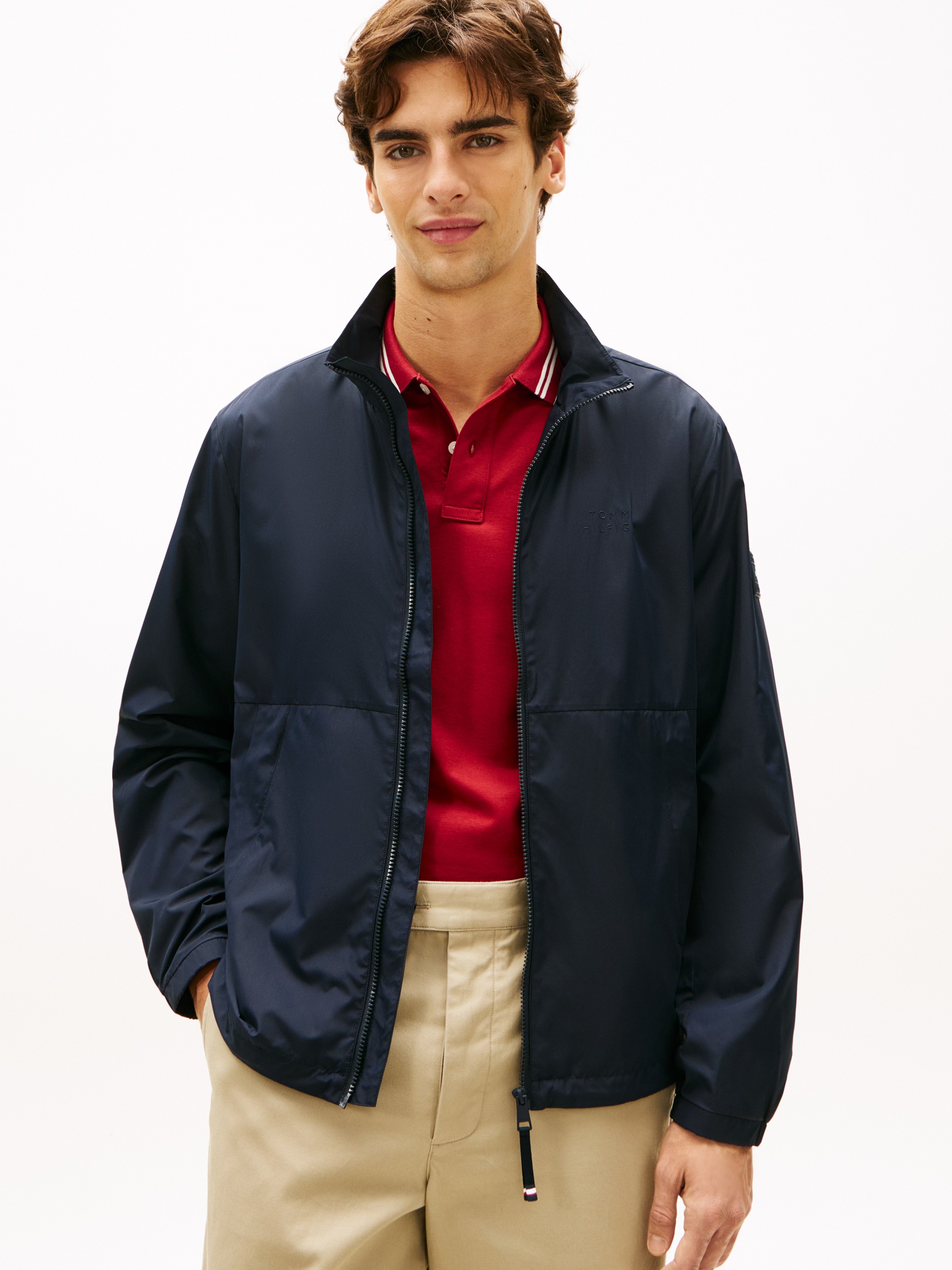 Water Resistant Tonal Logo Zipthru Jacket