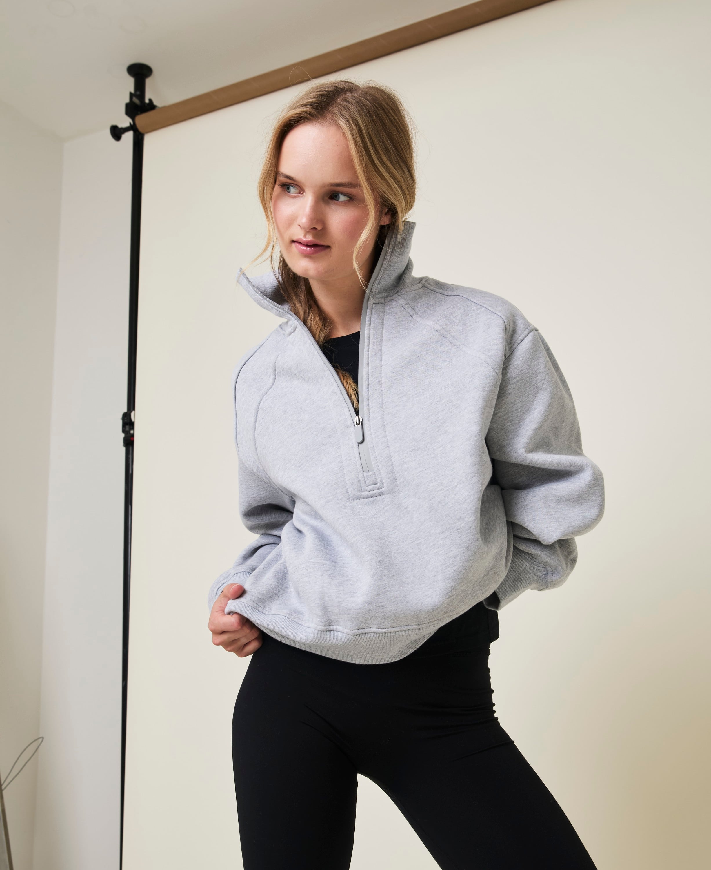 Air Pullover med Lynlås Lukning Grey Melange