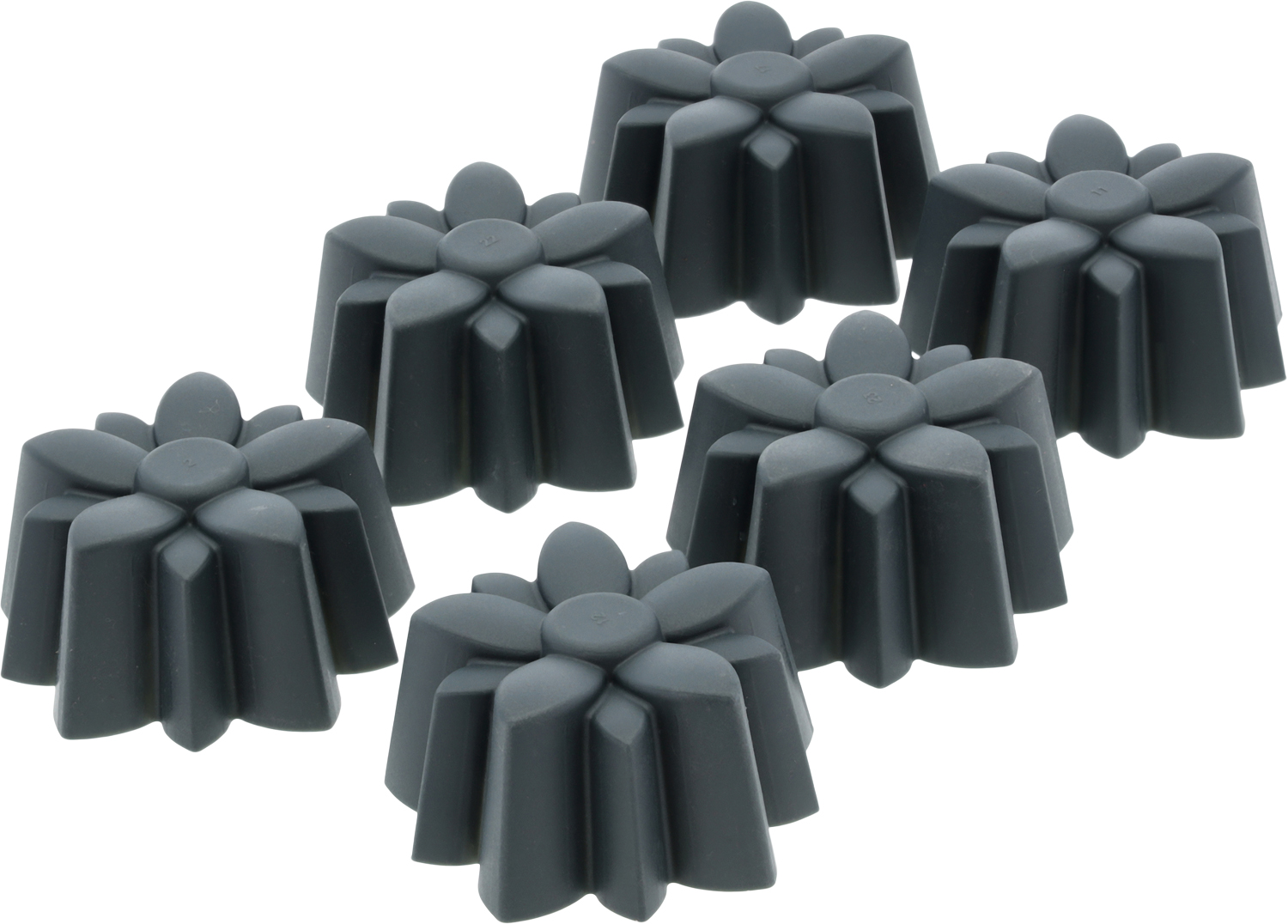 Muffinform Blomst 6 stk. Grå Silikone