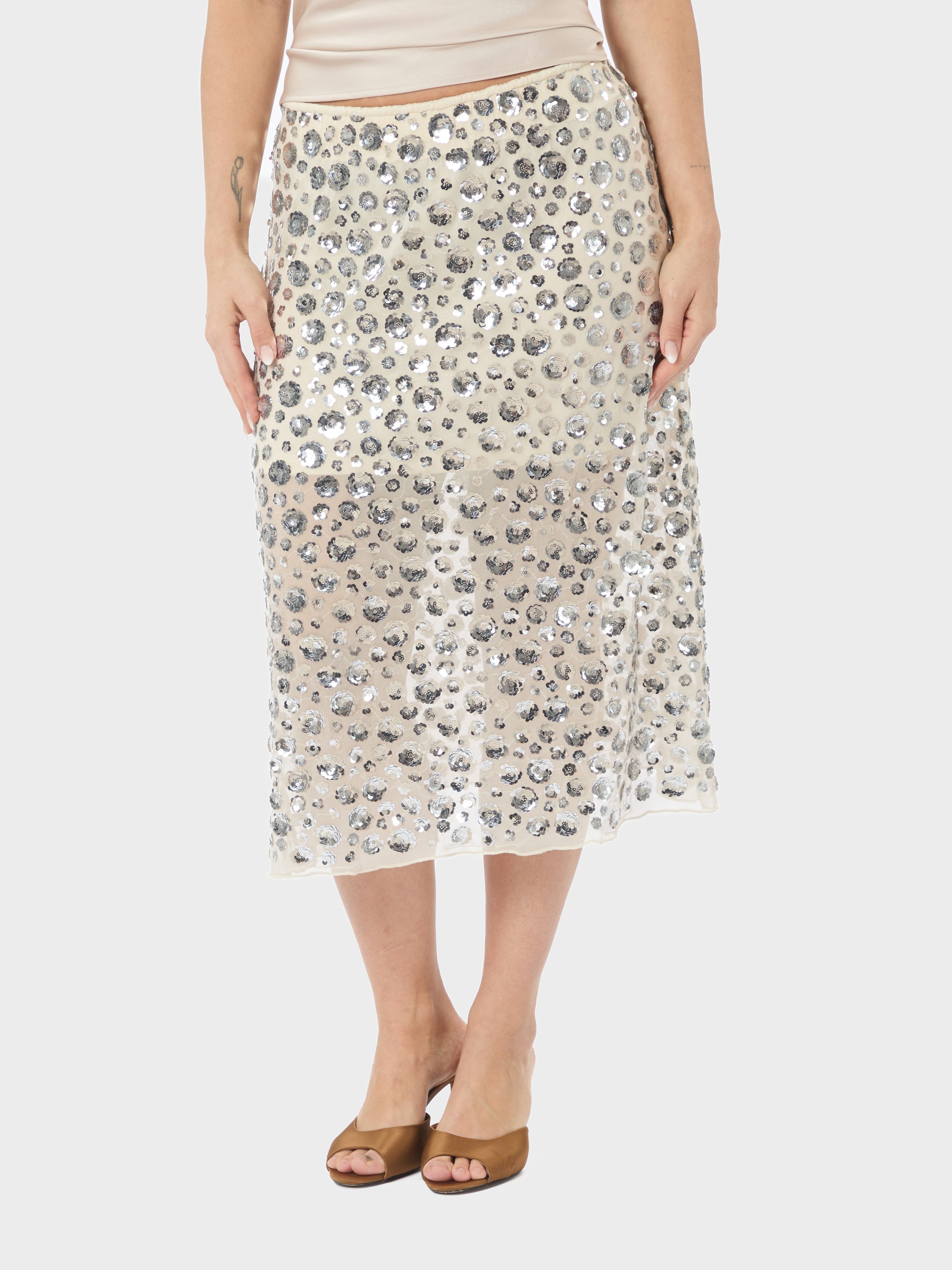 Gilla Flower Sequins Skirt