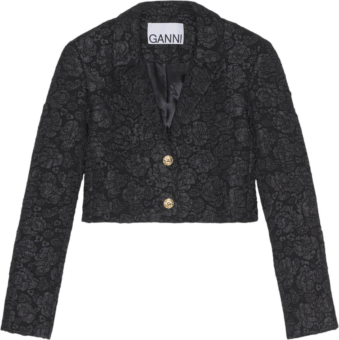 Stretch Jacquard Cropped Blazer