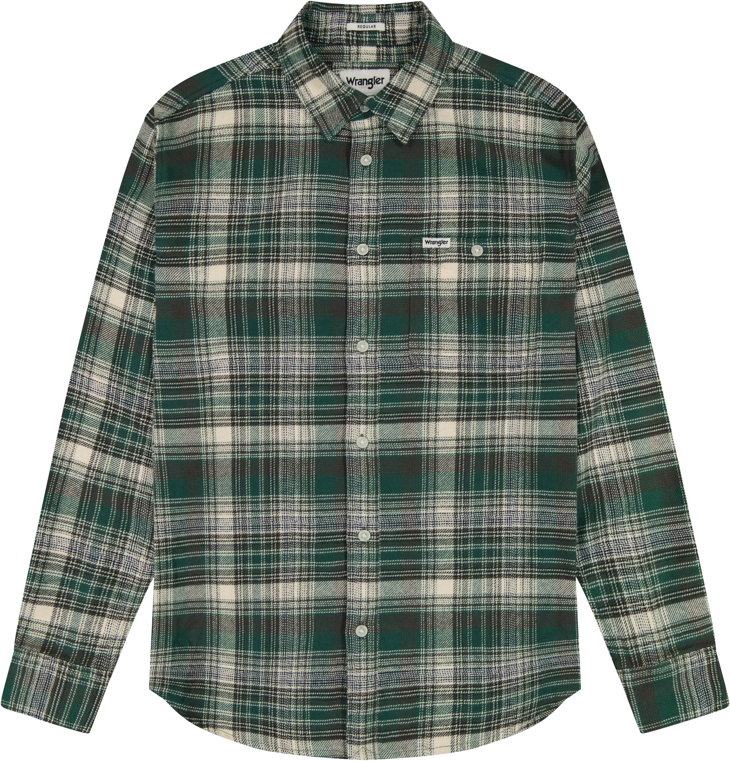 Brushed 1 PKT Shirt Green Birch - Køb til DKK 150 - Spar 70%