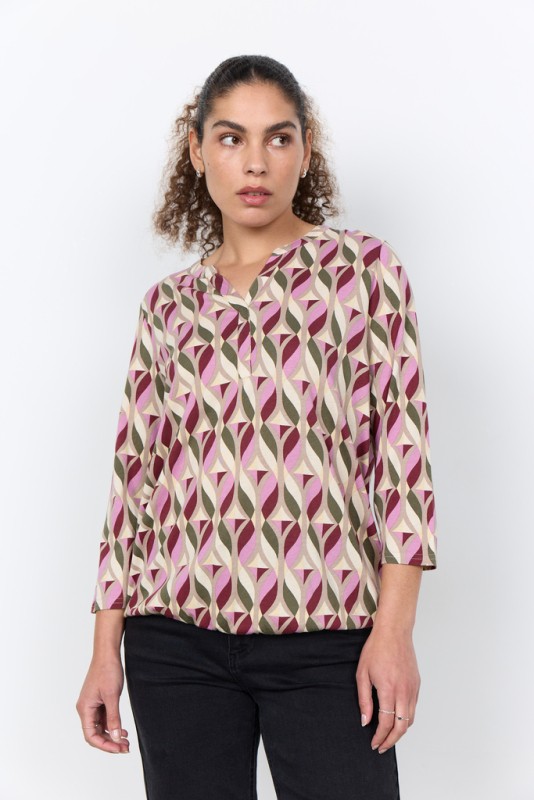 Scfelicity AOP 552 Bluse Mørk rød