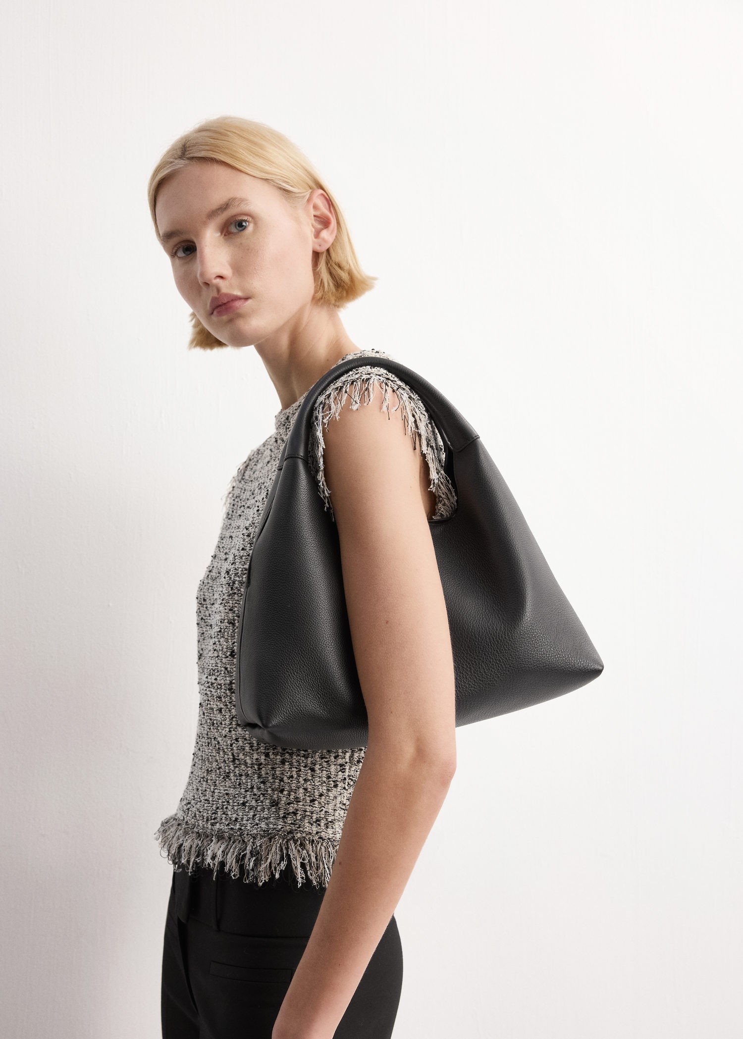 Fringed Tweed top