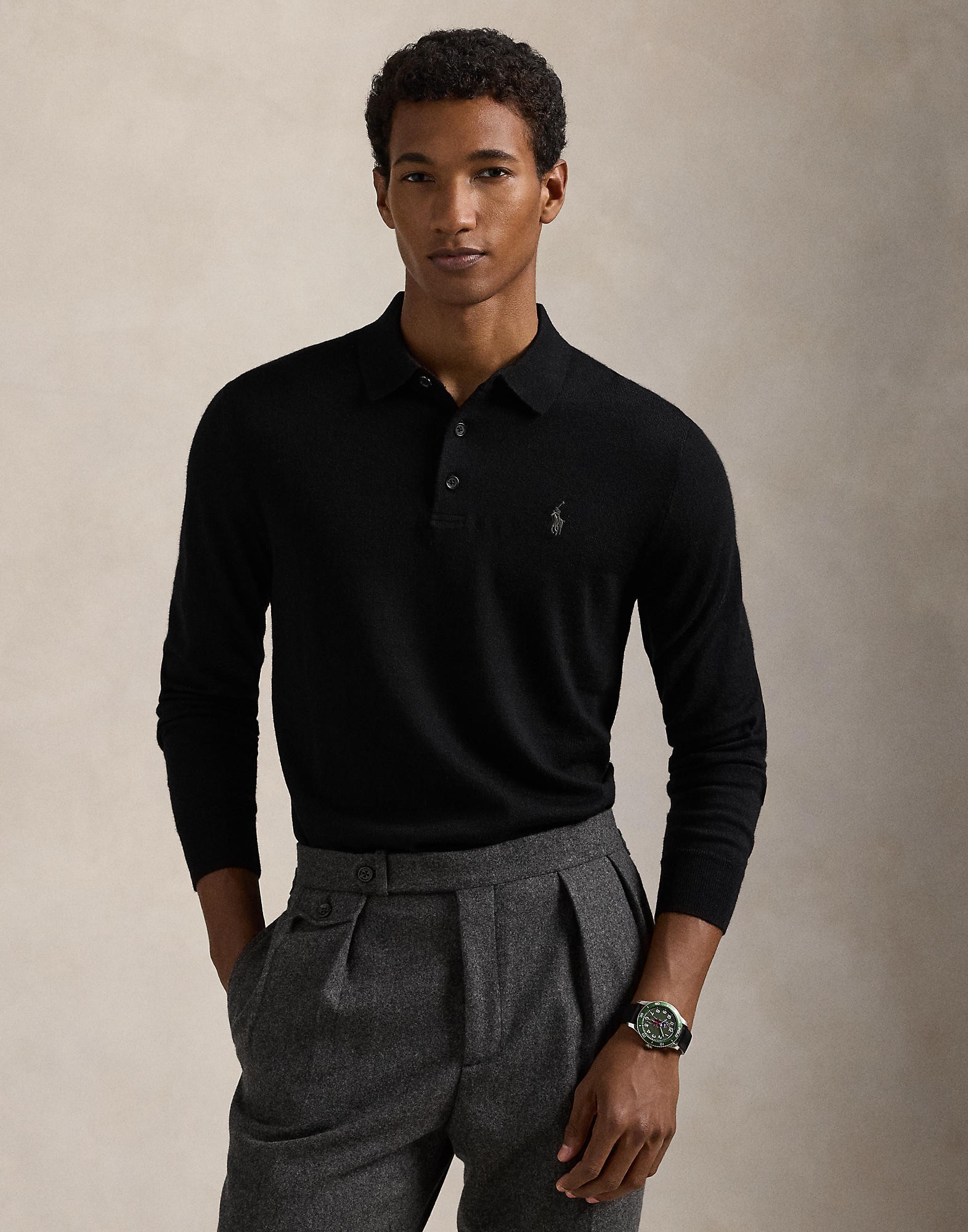 Washable Wool Polocollar Sweater