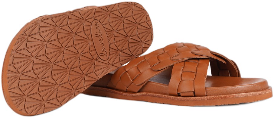 Naples Crossing Straps Leather Sandal