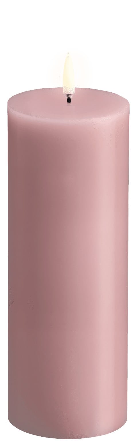 LED Pillar Candle, Rose Powder, Smooth, 7,8×20 cm