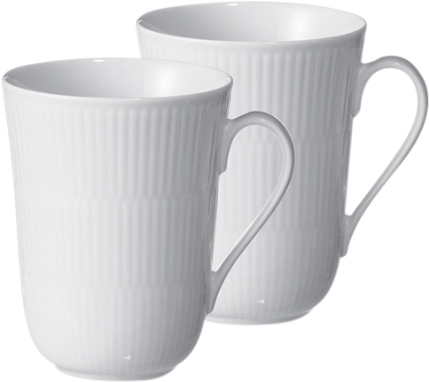 Billede af White Fluted Cup 36cl 2PK