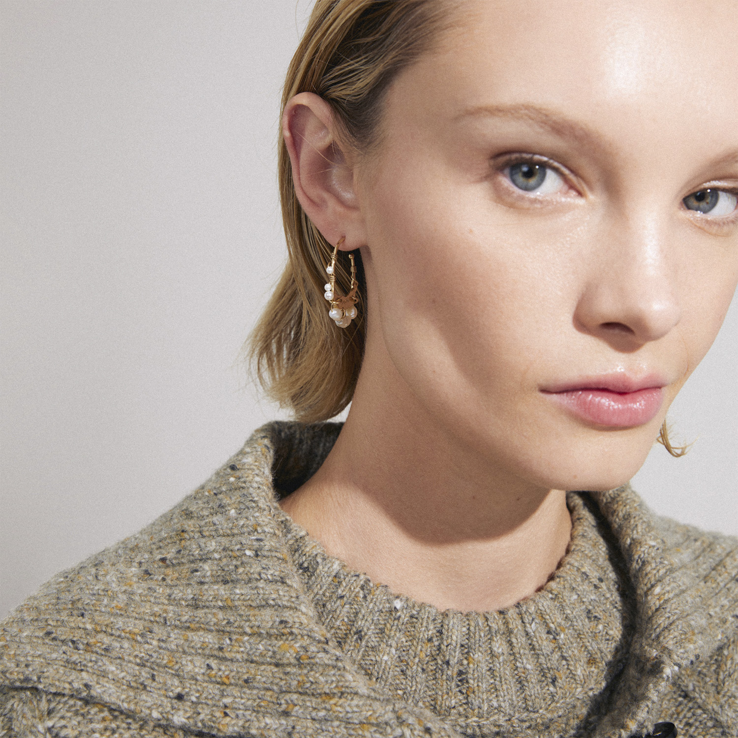 Focus Recycled Hoop Earrings Goldplated