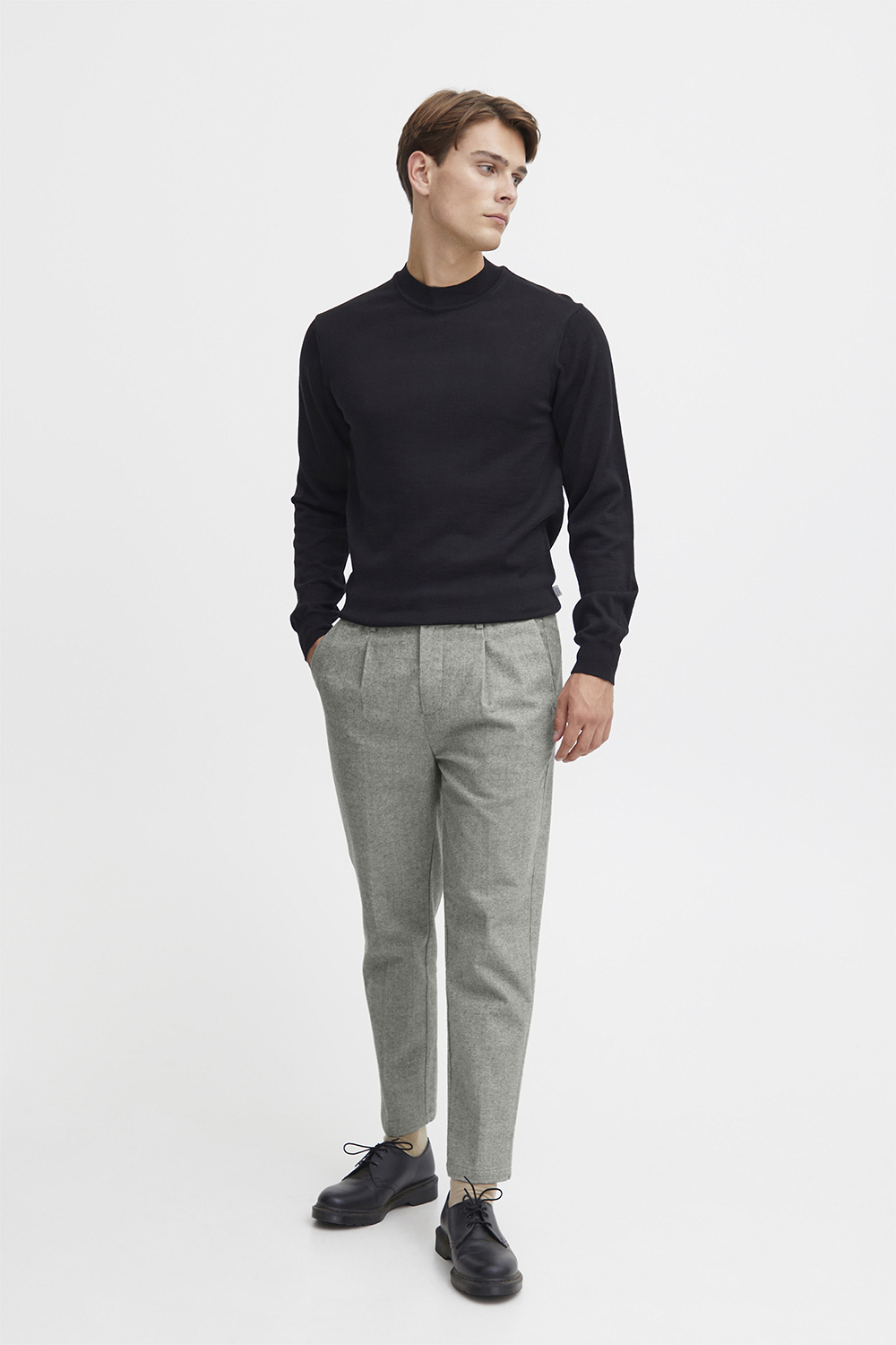 Cfmarc Herringbone Pants With Pleat