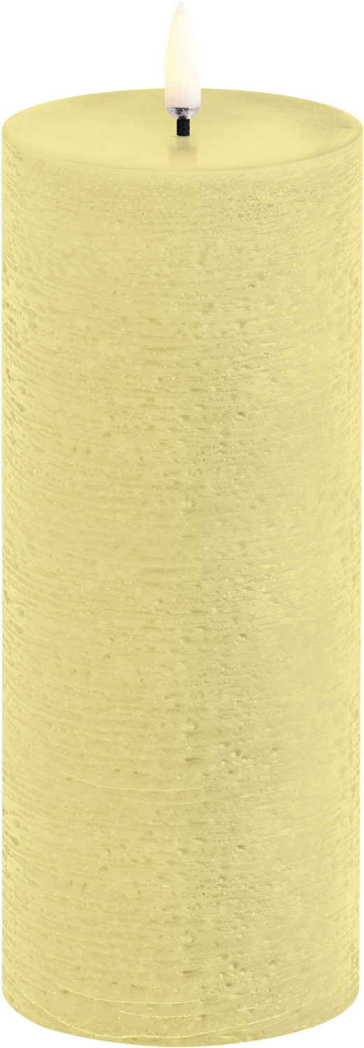 LED Pillar Candle, Wheat Yellow, Rustic, 7,8x20,3 cm - Køb til DKK 219 - Spar 0%