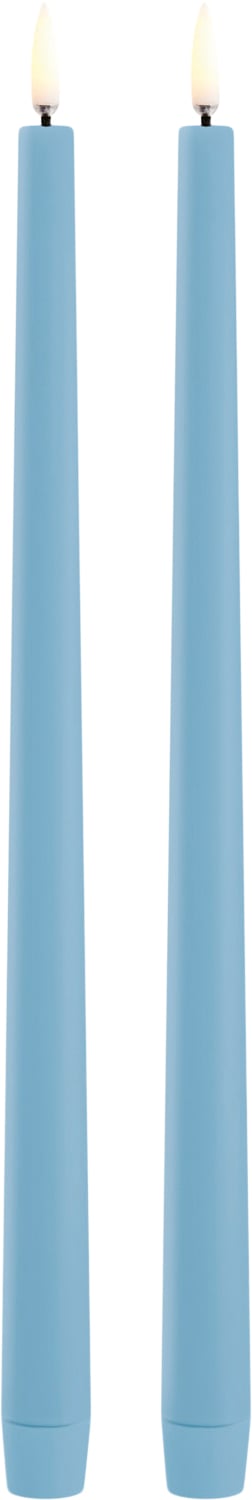 LED Slim Taper Candle, Sky Blue, Smooth, 2pack, 2,3×32 cm